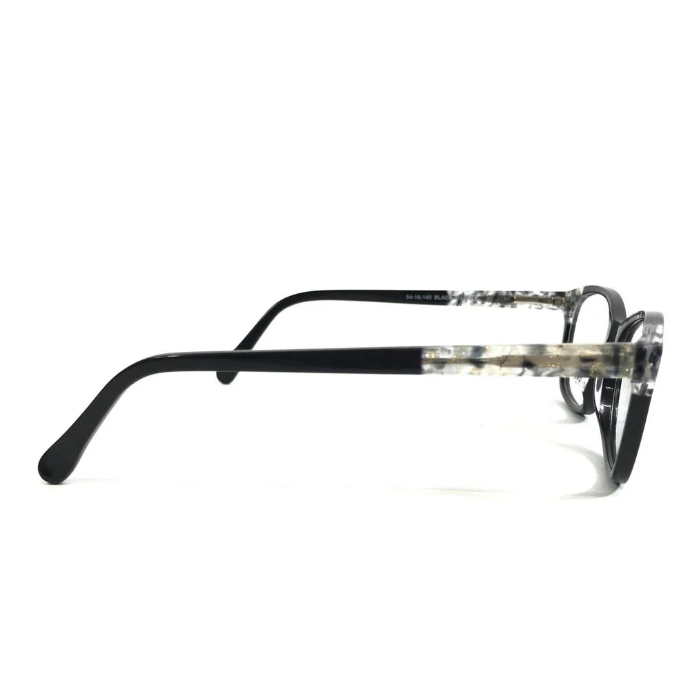 Reflections Eyeglasses Frames R777 Black Marble Cat Eye Full Rim 54-16-140